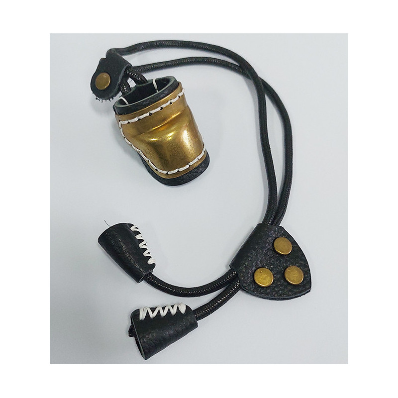 Brass Leather Thumb Ring